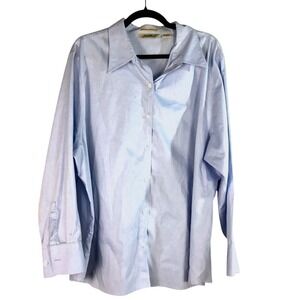 Eddie Bauer Wrinkle Resistant Cotton Button Down‎ Shirt XXL Light Blue